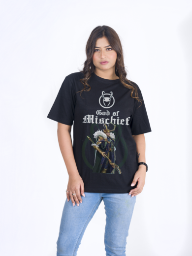 Bio wash pure cotton oversized unisex t-shirt black