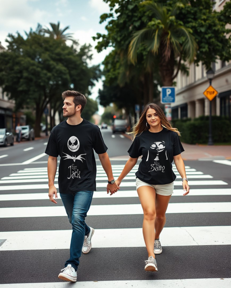 Couple black custom typography graphic print t-shirt pure cotton bio wash oversized